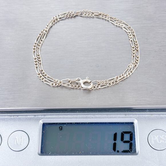 Figaro Chain Anklet | Mexican Sterling Silver 925 11" - Picture 3 of 7